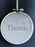 Personalised Luxury Velvet Ornament - Honeysuckle and Lime