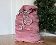 Personalised Handmade Velvet Santa Sack - Dusky Pink