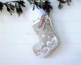 Personalised Christmas Stocking Village - Natural - Honeysuckle and Lime