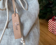 Personalised Handmade Raw Linen Santa Sack - Natural with Nutcracker - Honeysuckle and Lime