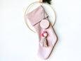 Personalised Handmade Velvet Christmas Stocking - Blush Pink - Honeysuckle and Lime