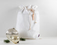Personalised Linen Santa Sack - White with Tassel - Honeysuckle and Lime