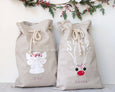 Personalised Santa Sack Angel- Natural with Flowers - Honeysuckle and Lime