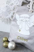 Personalised Santa Sack Angel - Natural with Heart - Honeysuckle and Lime