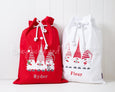 Personalised Santa Sack Christmas Gnomes - Red - Honeysuckle and Lime