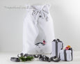 Personalised Santa Sack Elf - White with Flowers - Honeysuckle and Lime