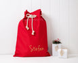 Personalised Santa Sack - Natural with Calligraphy or Script Font - Honeysuckle and Lime