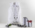 Personalised Santa Sack Reindeer Face - White with Silver Nose - Honeysuckle and Lime